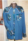 43.jpg (107295 bytes) Royal blue man's matching shirt. 